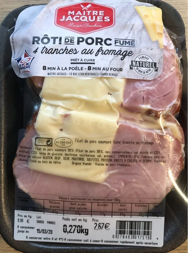Roti de porc fumé