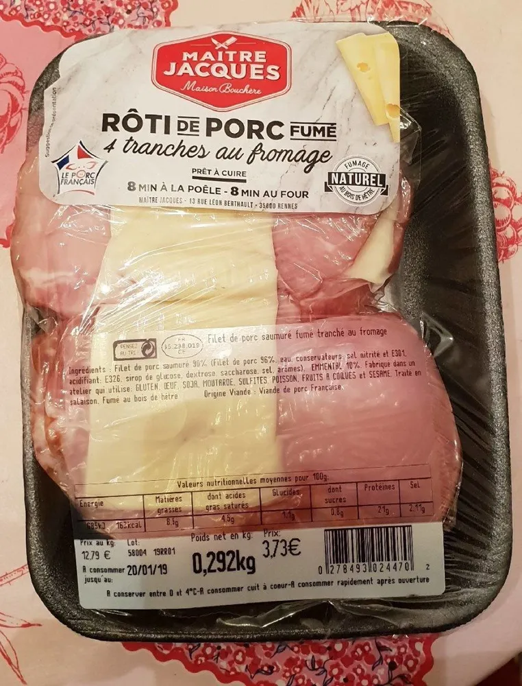 Rôti de porc fumé au fromage