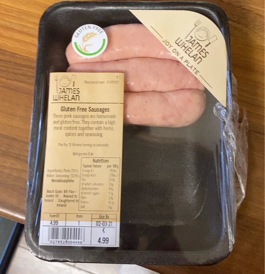 Gluten free sausages