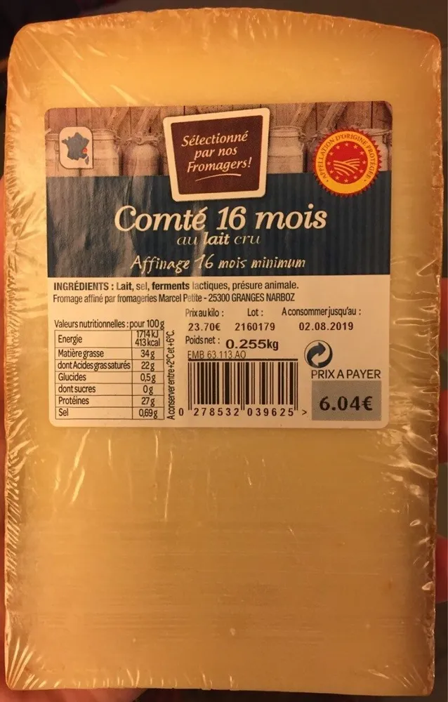 Comté 16 mois au lait cru