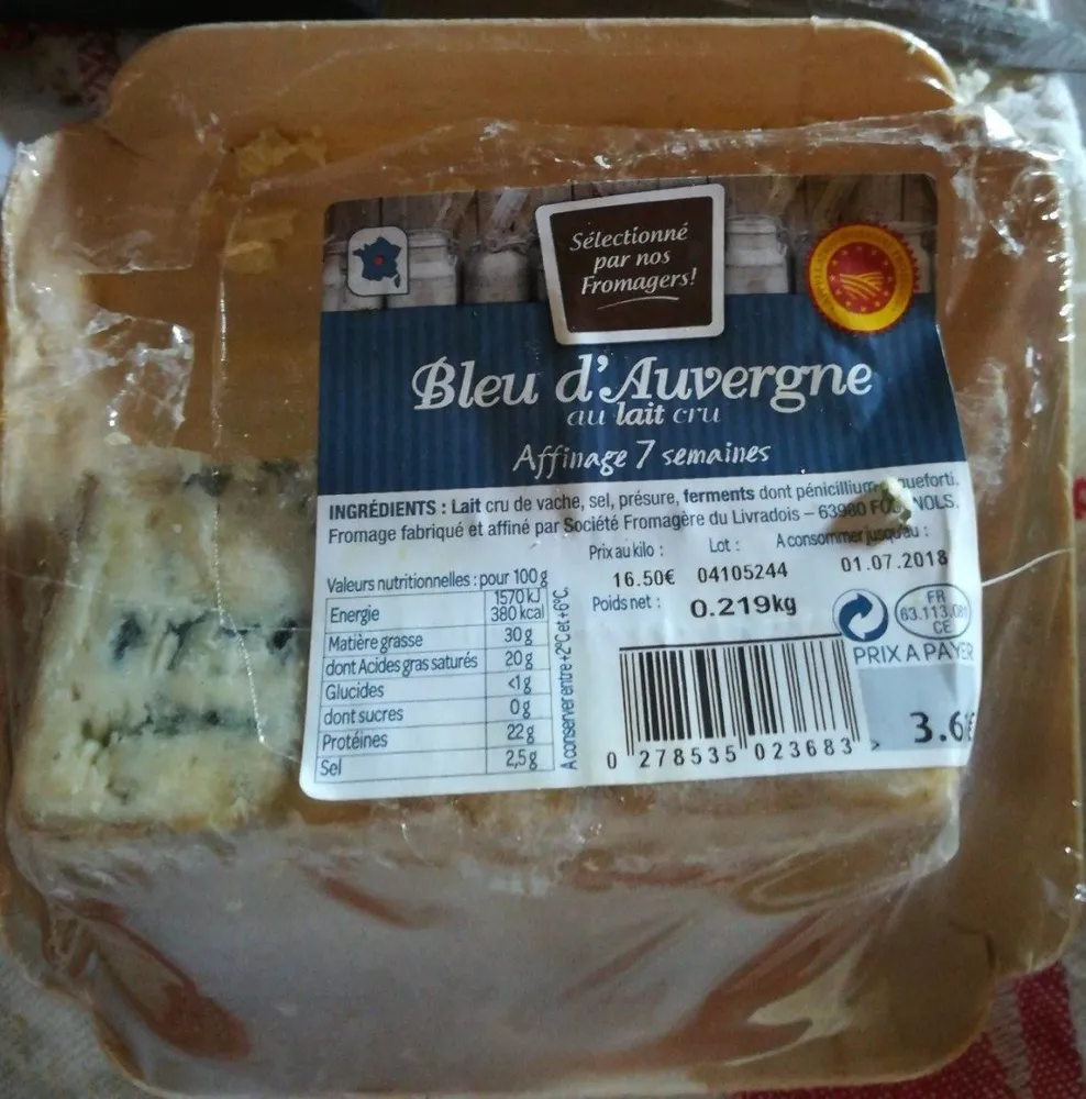 Bleu d'Auvergne au lait cru