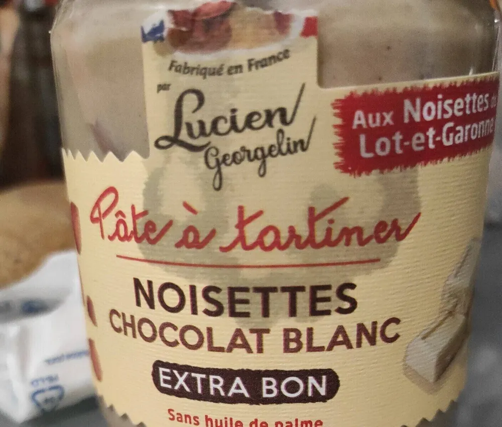 Pâte à tartiner noisette chocolat blanc