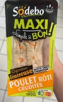 sandwich poulet roti crudités