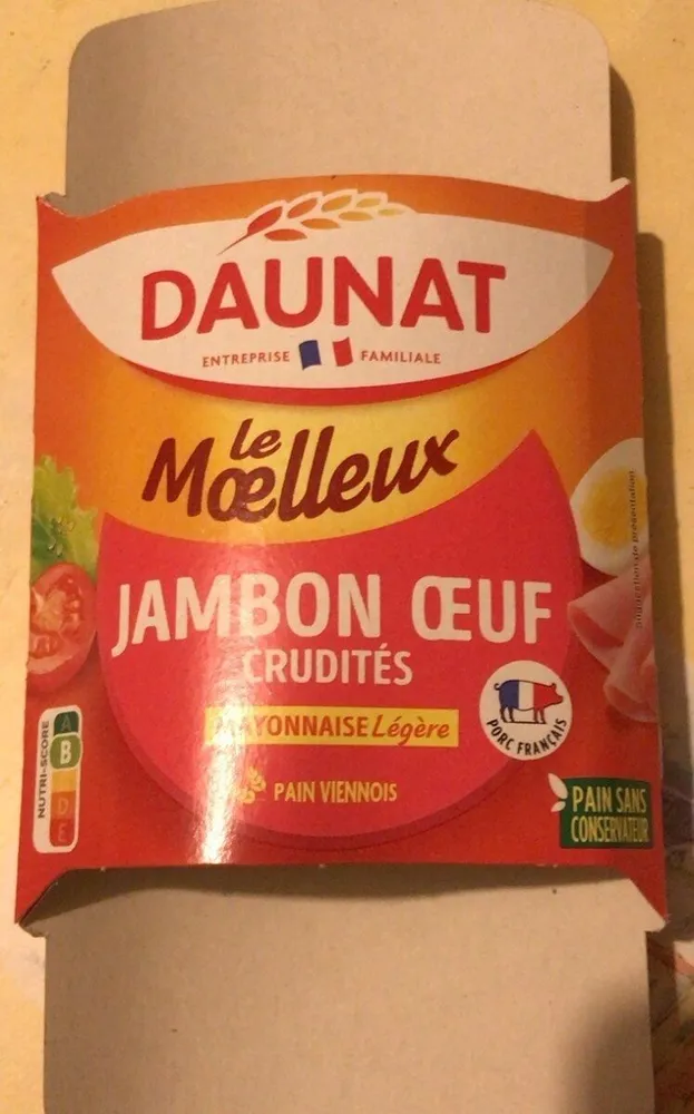Le Moelleux jambon œuf crudités