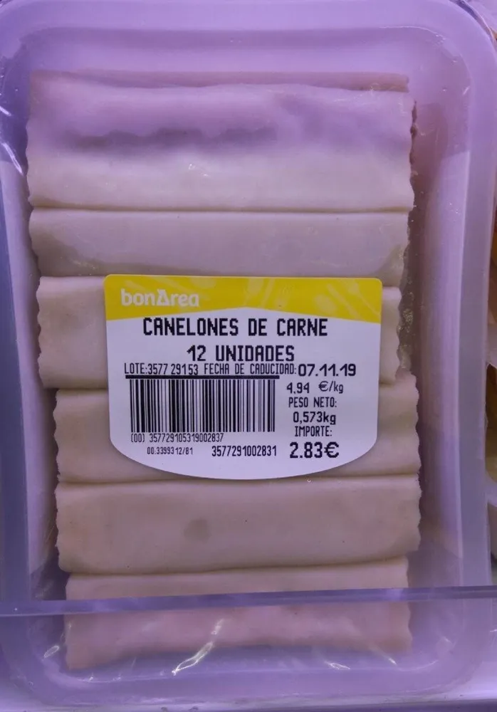 Canelones de carne
