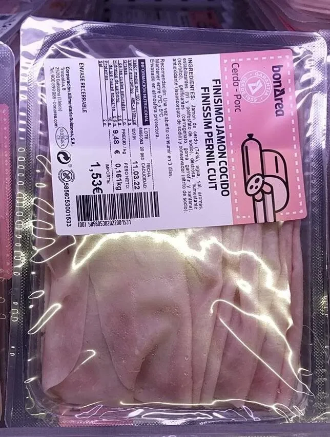 Finísimo jamón cocido