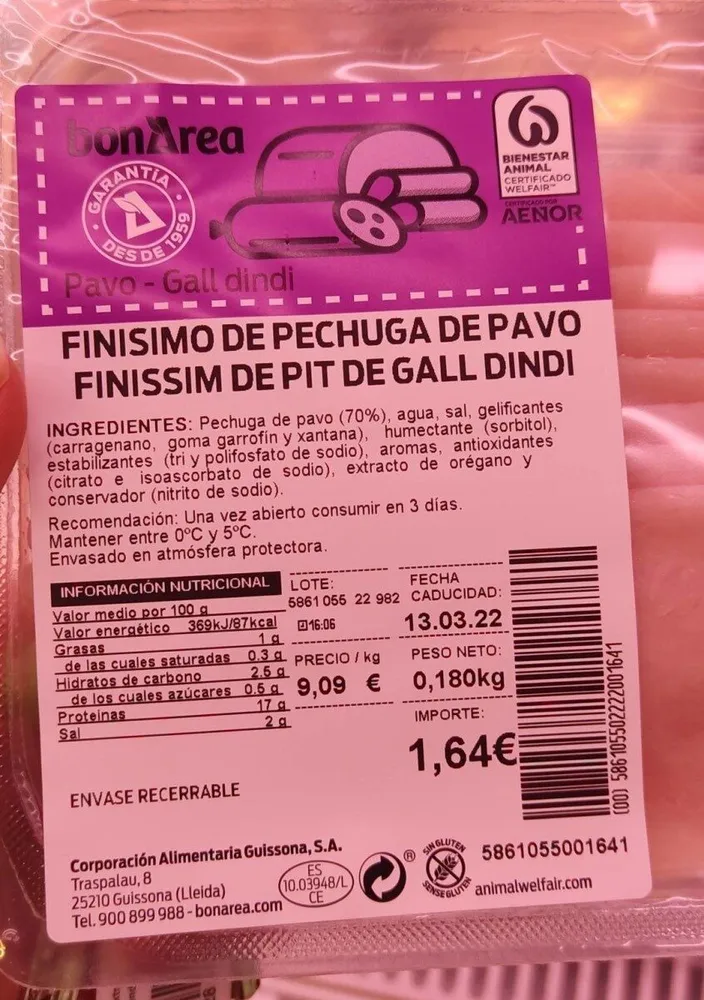 Finisimo Pechuga pavo