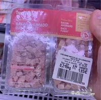 Dados de bacon ahumados