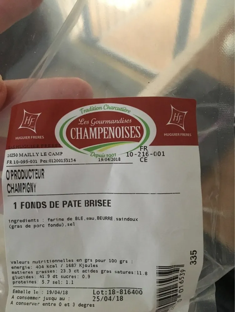 Fonds de pâte brisée