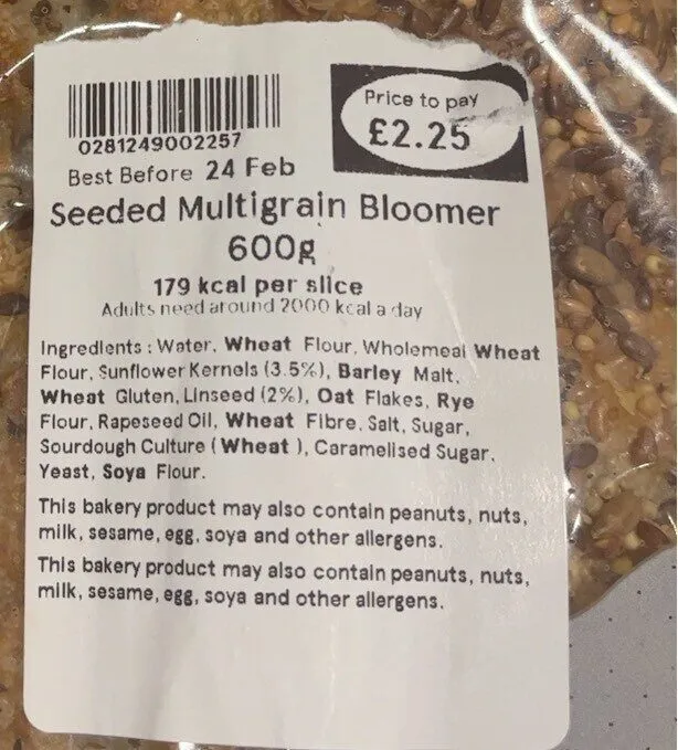 Seeded multigrain bloomer