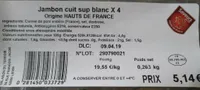Jambon cuit sup blanc x4