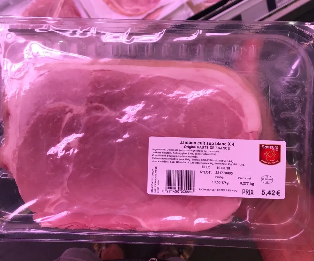 Jambon cuit sup blanc