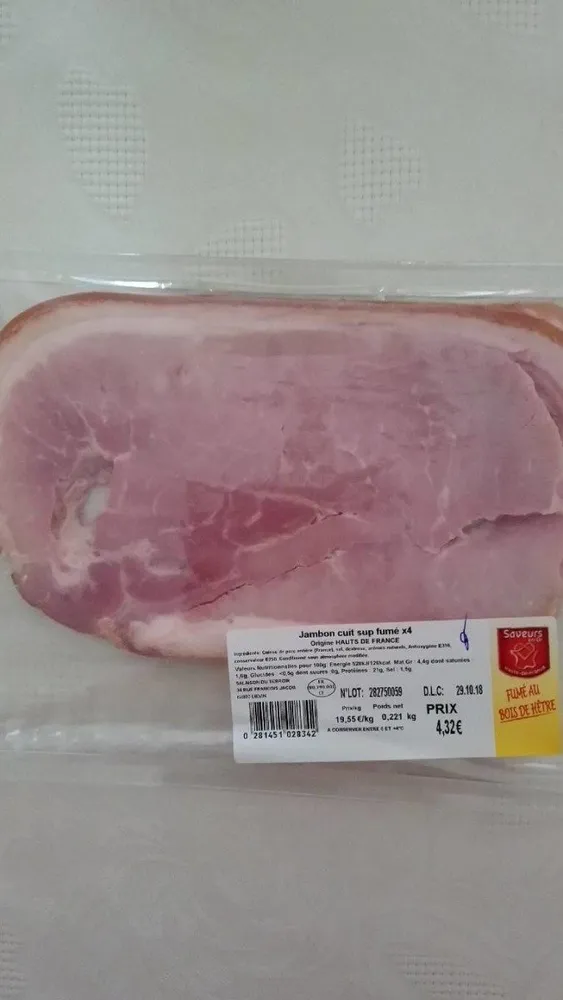 Jambon cuit sup fumé