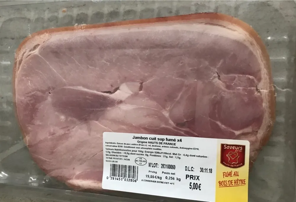 Jambon cuit sup fume
