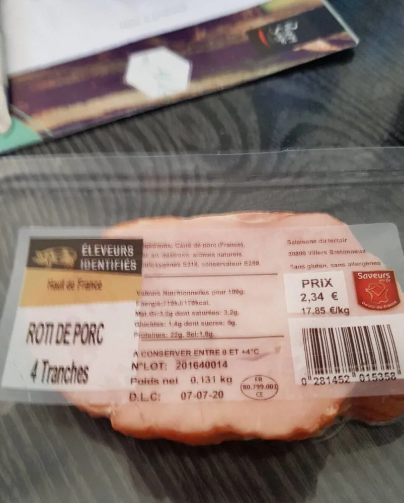 Rôti de porc 4 tranches