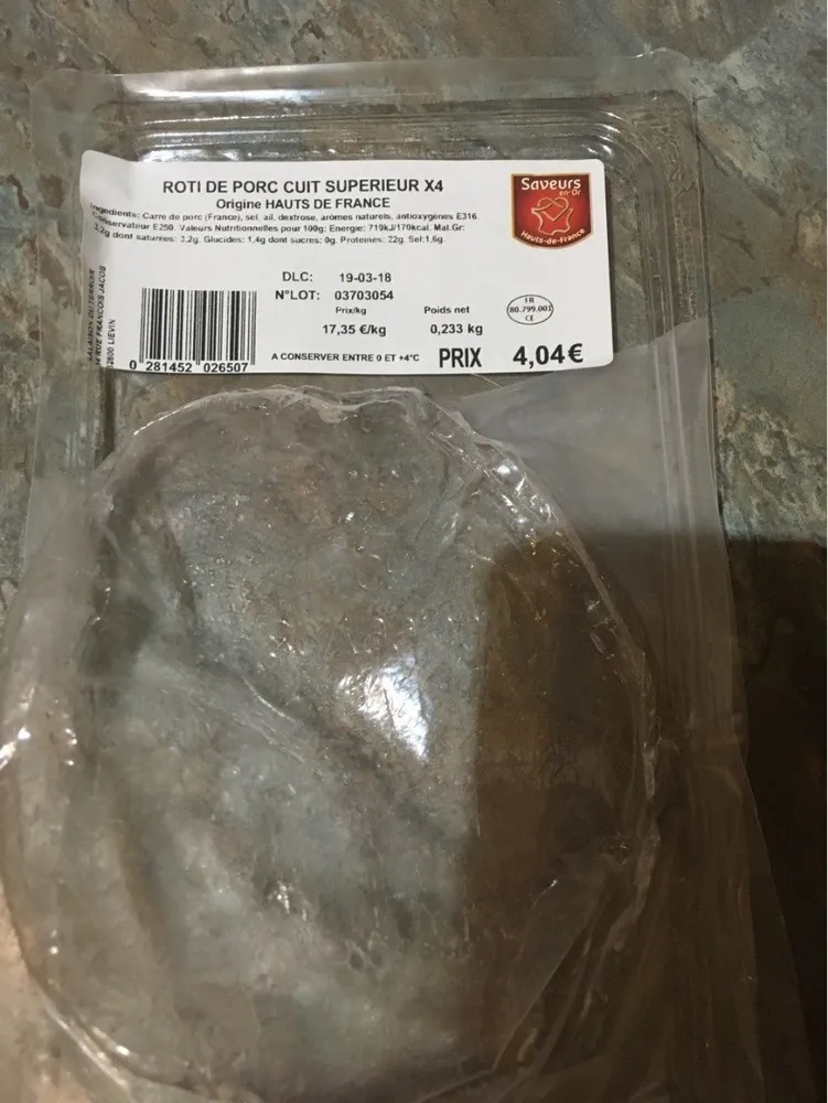 Roti de porc cuit superieur