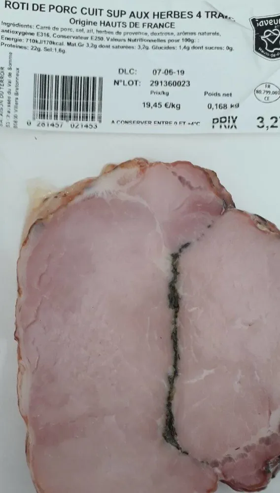 Rôti de porc cuit aux herbes