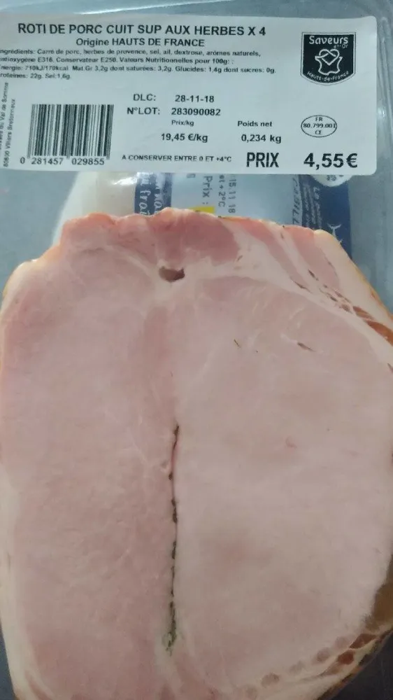 Roti de porc sup aux herbes