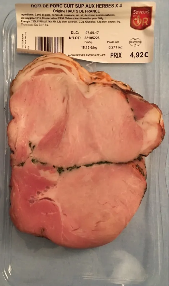 Roti de porc cuit superieur aux herbes