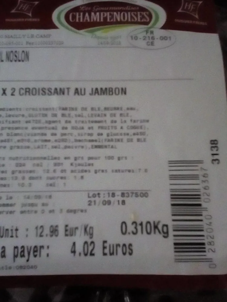 Croissant jambon
