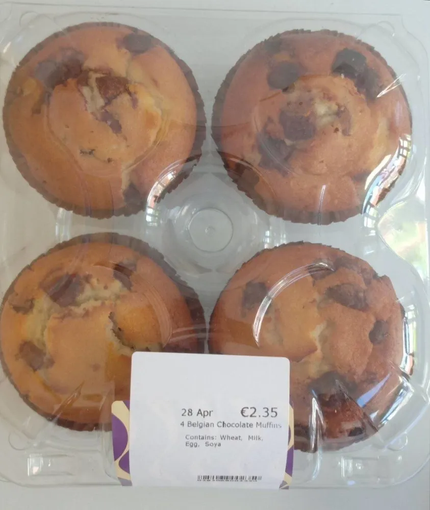 4 Belgian Chocolate Muffins