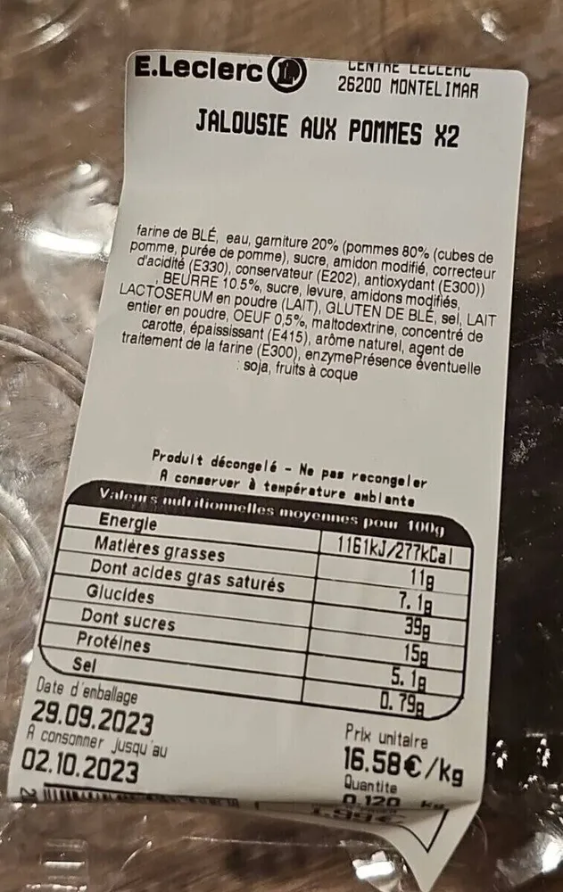 JALOUSIE AUX POMMES