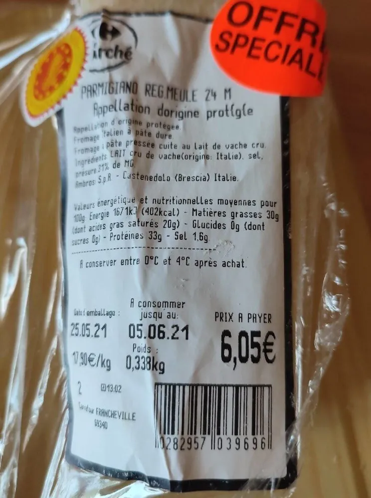 parmigiano origine protegee carrefour