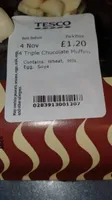 4 triple chocolate muffins