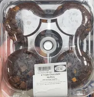 4 triple chocolate muffins