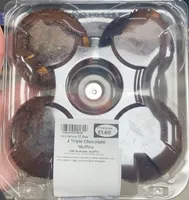 4 triple chocolate muffins