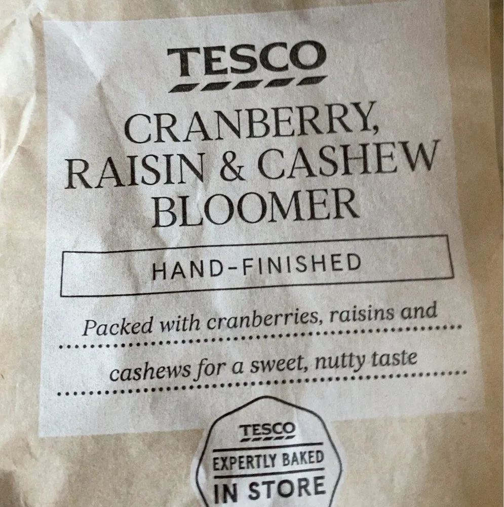 Cranberry raisin cashew bloomer