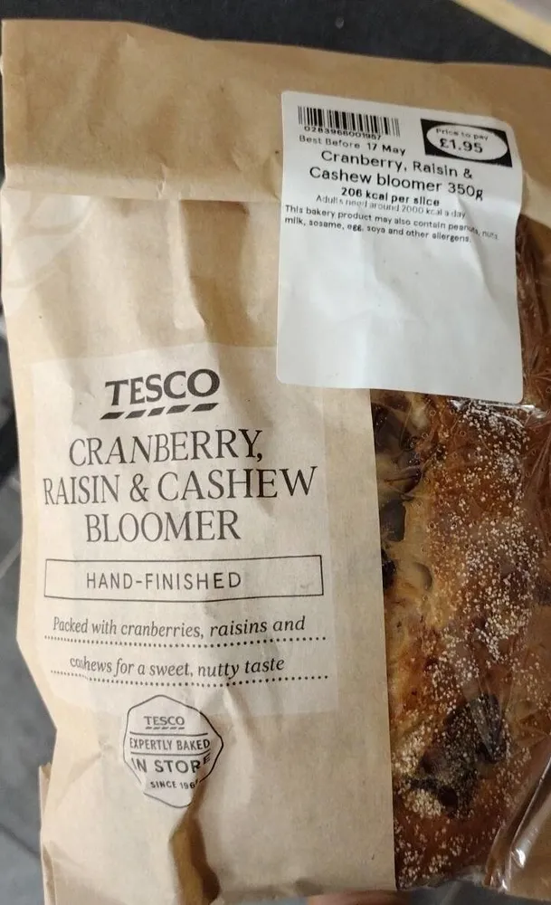 Cranberry raisin bread