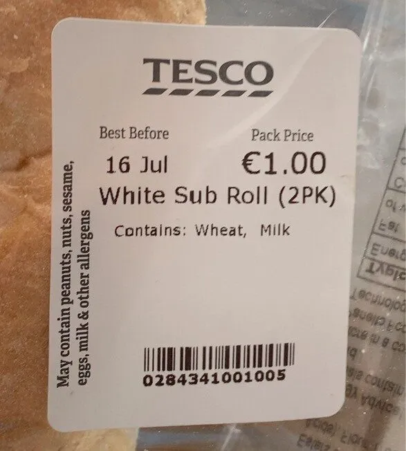 White sub roll