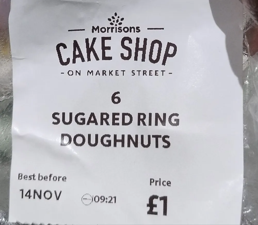 6 Sugared Ring Doughnuts