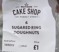 6 Sugared Ring Doughnuts