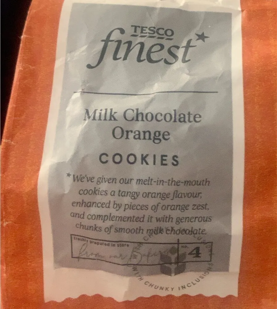 Milk chocolate orange cookies