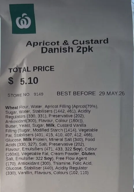 Apricot And Custard Danish 2pk