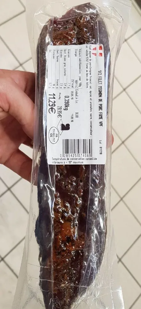 1/2 filet mignon de porc fumé vpf