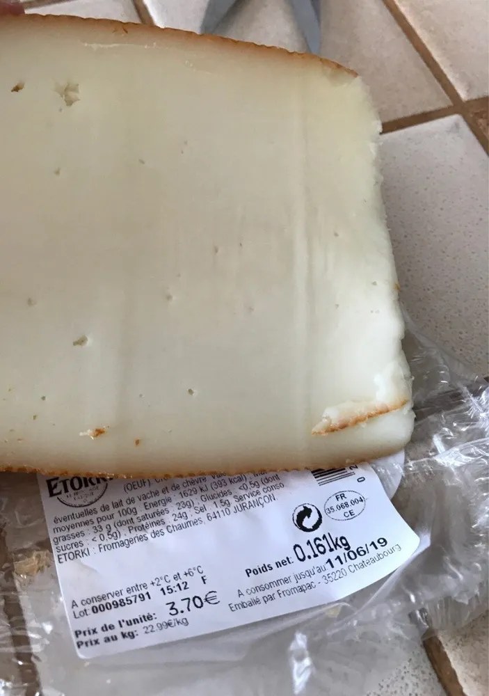 Fromage au lait de brebis pasteurisé