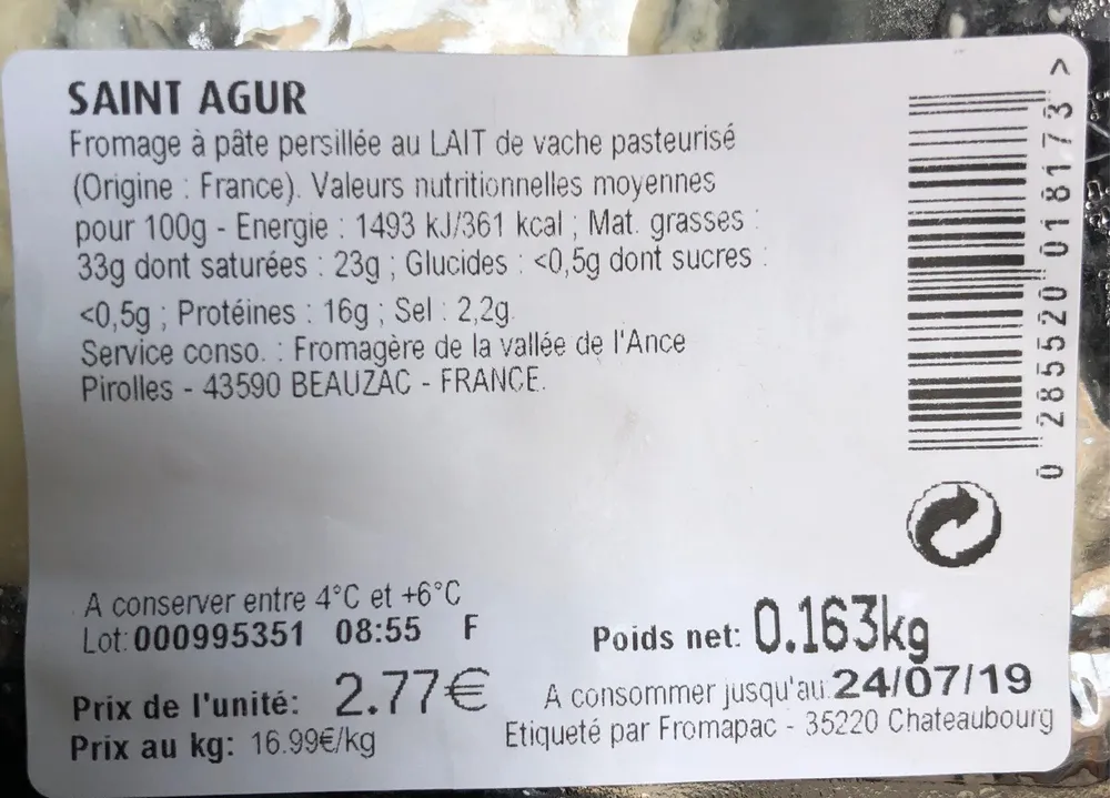 Saint Agur l'intense