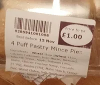 4 Puff Pastry Mince Pies