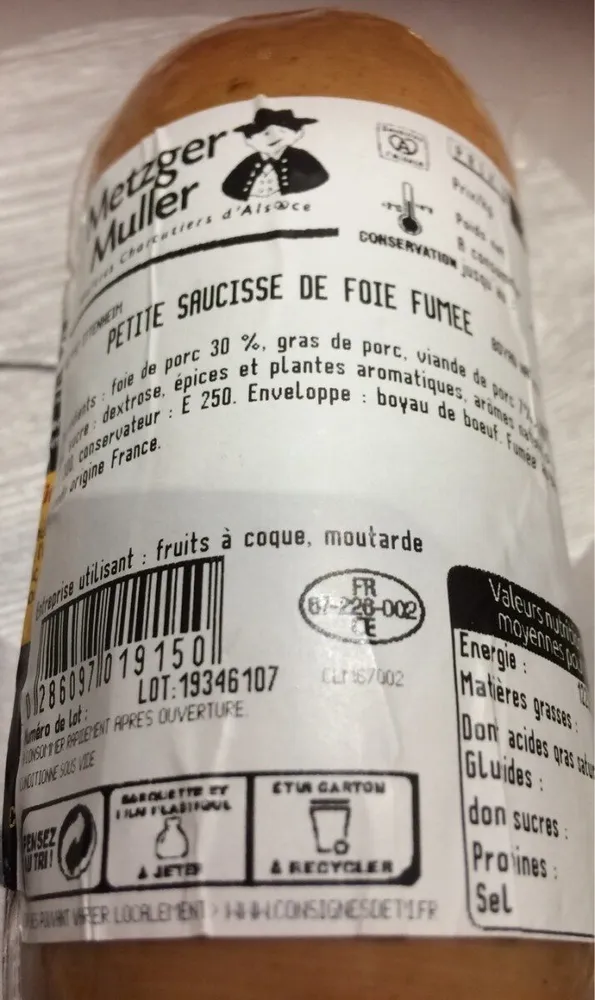Petite saucisse de foie fumee