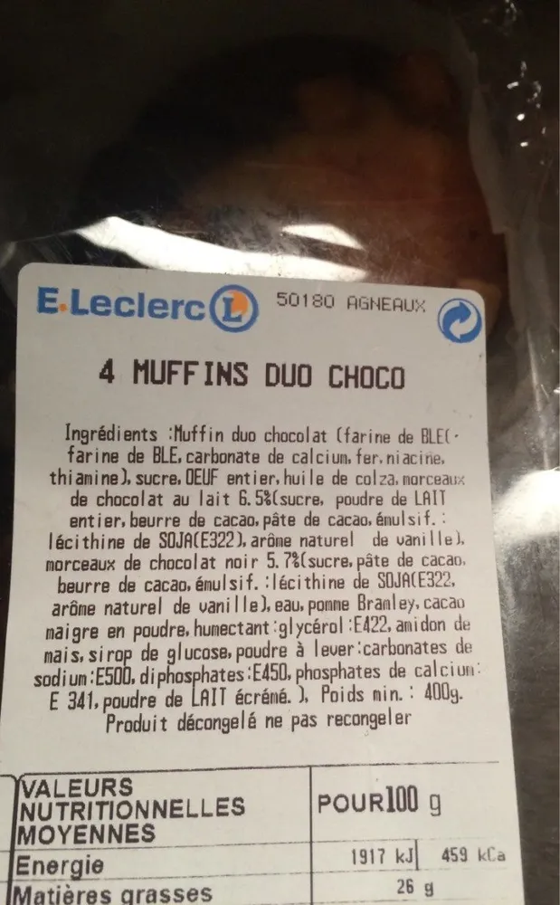 4 muffins duo choco