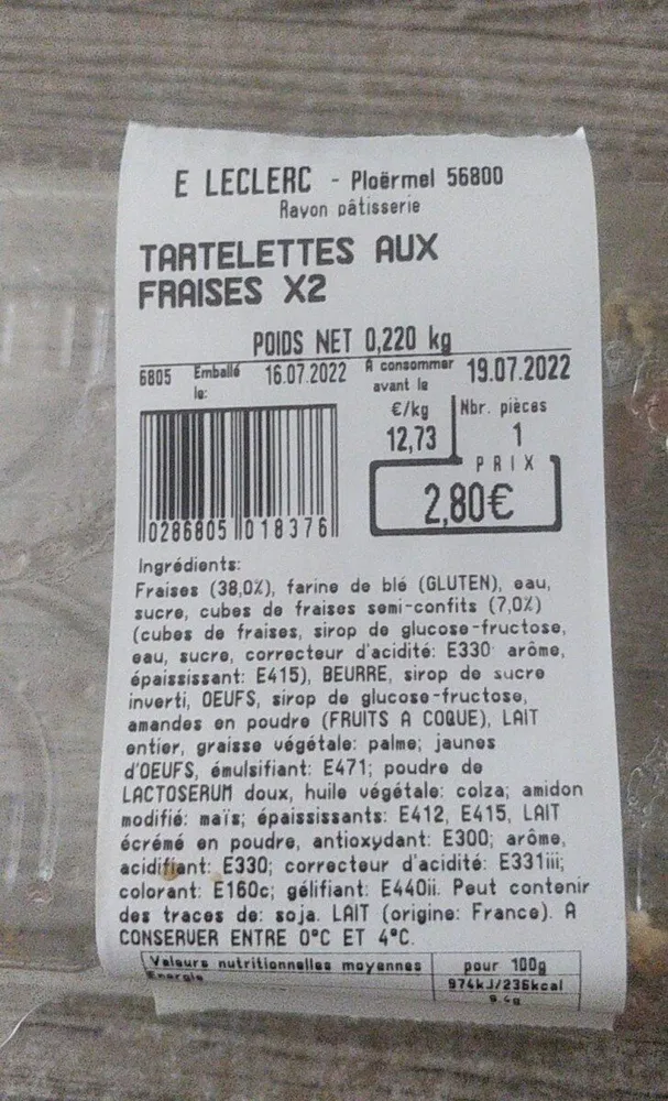 Tartelettes aux fraises