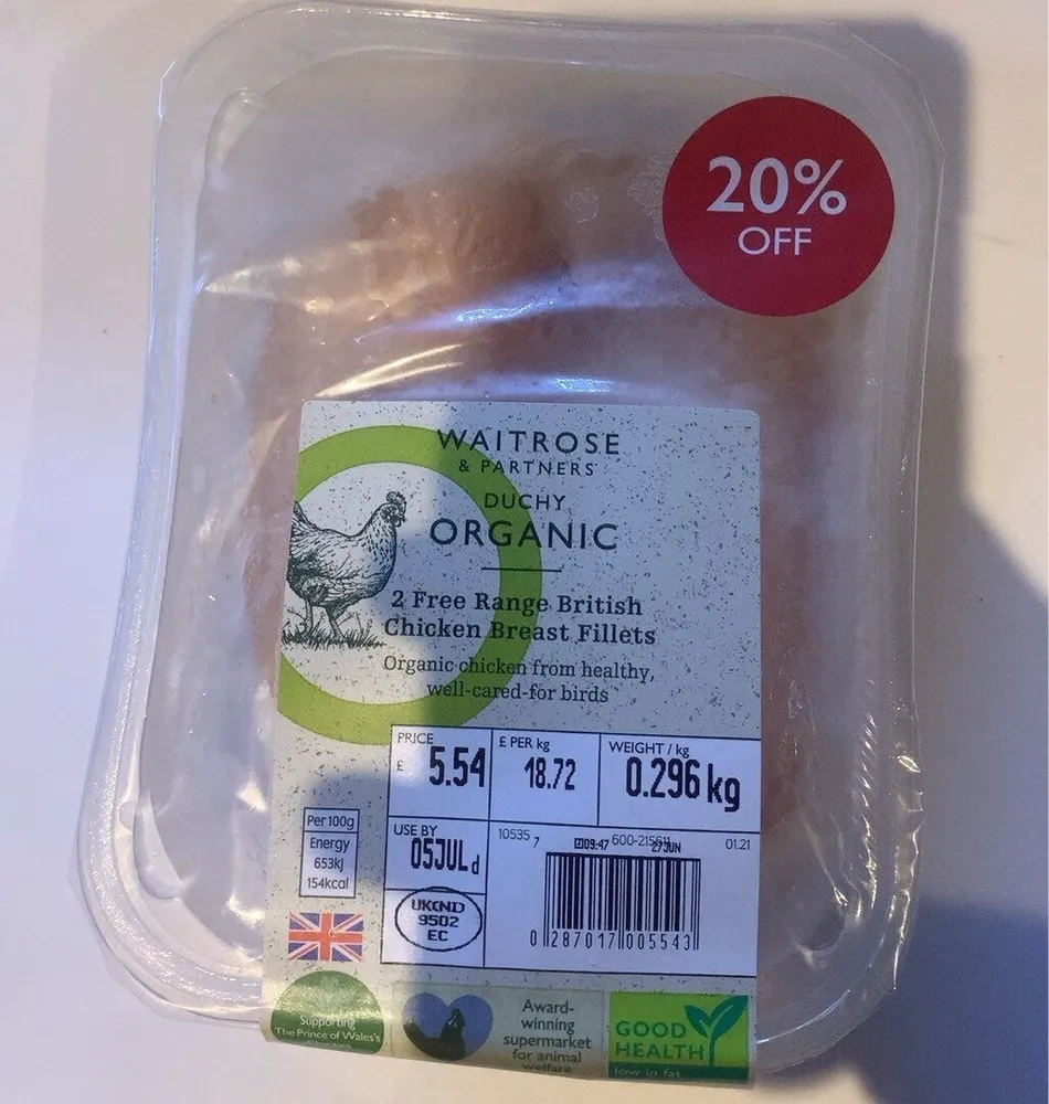 2 Free range British Chicken Breast Fillets