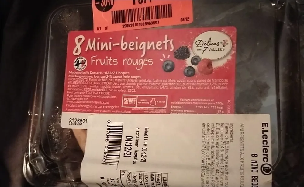 8 mini-beignets Fruits rouges
