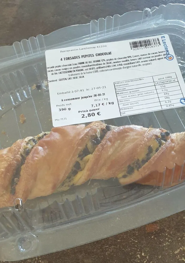 4 Torsades pepites chocolat