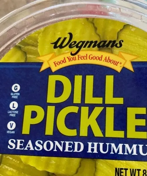 Dill pickle seasoned hummus