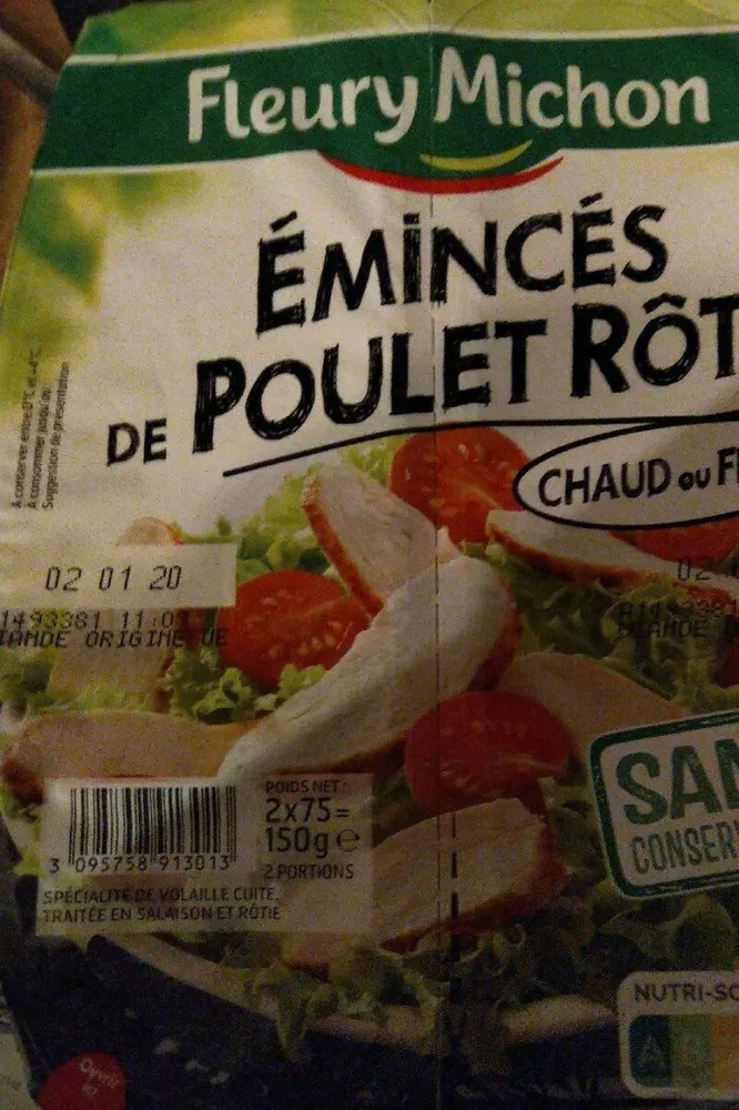 Émincés de poulet rôti
