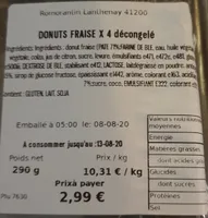 Dunuts fraise décongelé
